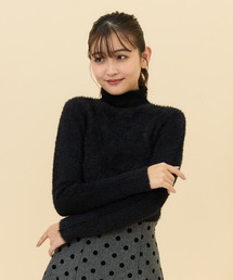 ハイネックフェザーニット