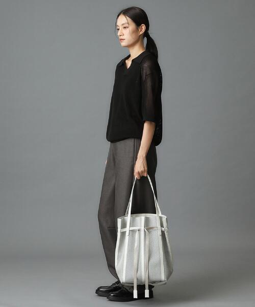HIROKO HAYASHI(ヒロコハヤシ)の「PANIER(パニエ) トートバッグL(トートバッグ・レディース・ブラック/ベージュ系4/オフホワイト・00)」の9枚目の写真