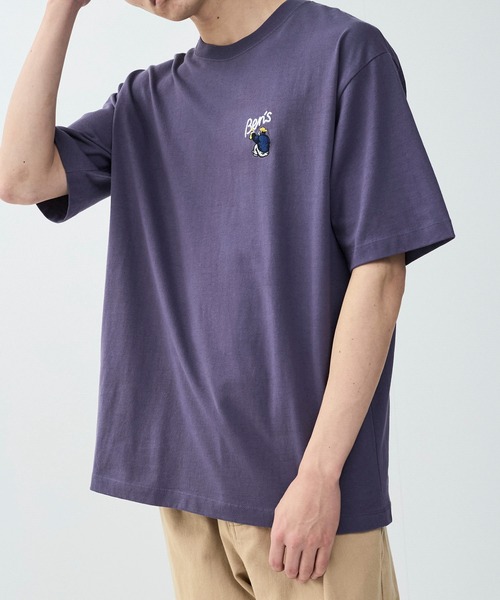 BEN DAVIS（ベンデイビス）の「【BENDAVIS別注】j.n.r.d/ワンポイントTシャツ（Tシャツ/カットソー・メンズ・パープル/チャコールグレー/ホワイト系その他・M/LL/L）」の9枚目の写真