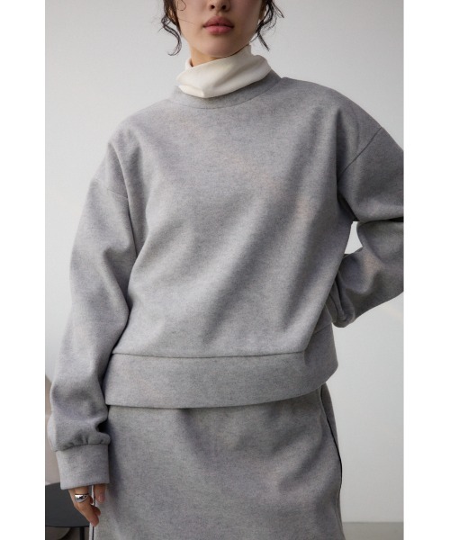 AZUL by moussy(アズールバイマウジー)の「アッシュクウールライクトップス(ニット/セーター・レディース・ライトグレー/ブラック・FREE)」の13枚目の写真