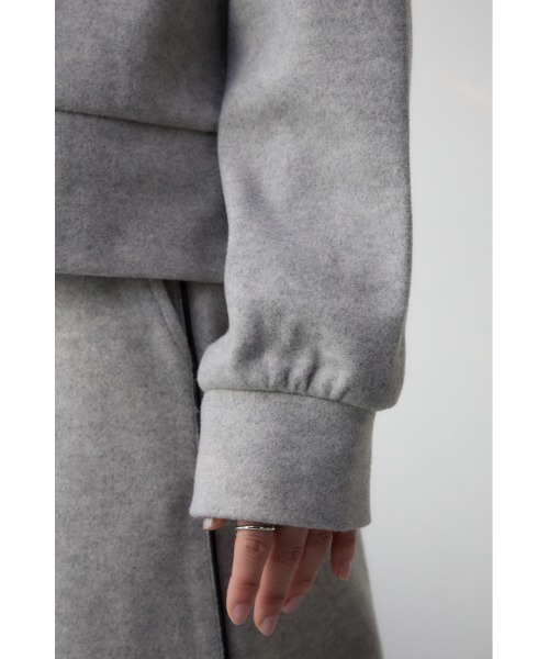 AZUL by moussy(アズールバイマウジー)の「アッシュクウールライクトップス(ニット/セーター・レディース・ライトグレー/ブラック・FREE)」の5枚目の写真