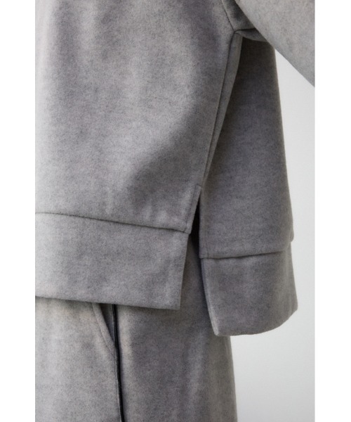 AZUL by moussy(アズールバイマウジー)の「アッシュクウールライクトップス(ニット/セーター・レディース・ライトグレー/ブラック・FREE)」の4枚目の写真