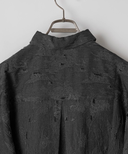 See-through jacquard over shirts/シースルージャガード
