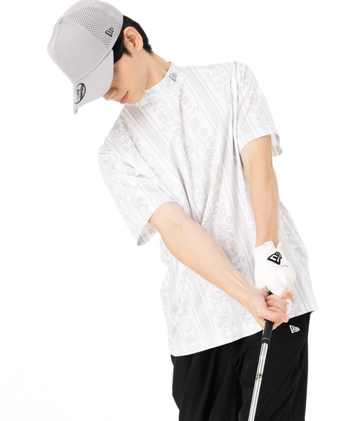 ニューエラゴルフ 半袖ミッドネックTシャツ バンダナ柄 通気性
