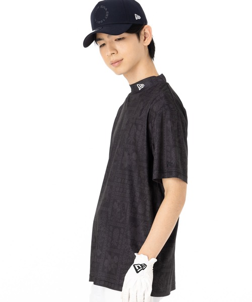 ニューエラゴルフ 半袖ミッドネックTシャツ バンダナ柄 通気性