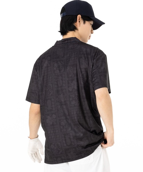 ニューエラゴルフ 半袖ミッドネックTシャツ バンダナ柄 通気性