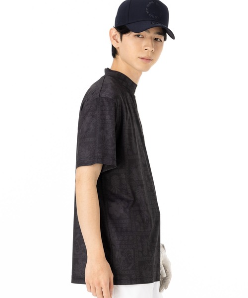 ニューエラゴルフ 半袖ミッドネックTシャツ バンダナ柄 通気性