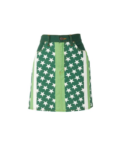 HYSTERIC GLAMOUR（ヒステリックグラマー）の「STAR STRIPE柄 Aラインミニスカート（スカート・レディース・ブラック系その他/グリーン系その他・MEDIUM/SMALL）」の2枚目の写真