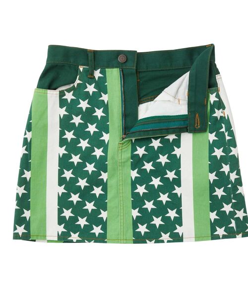 HYSTERIC GLAMOUR（ヒステリックグラマー）の「STAR STRIPE柄 Aラインミニスカート（スカート・レディース・ブラック系その他/グリーン系その他・MEDIUM/SMALL）」の4枚目の写真