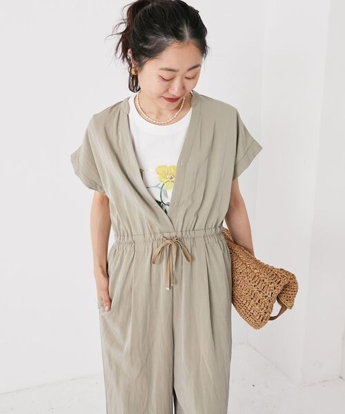 le.coeur blanc（ルクールブラン）の「ヴィンテージライクジャンプスーツ（サロペット/オーバーオール・レディース・ベージュ/ダークグレー・38）」の17枚目の写真