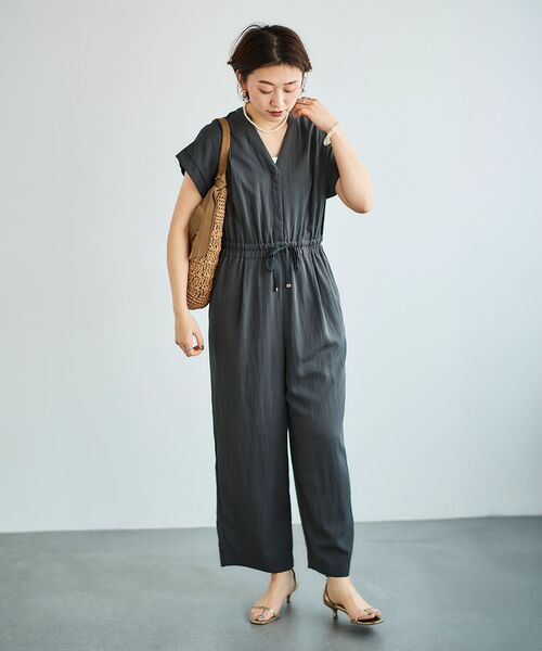 le.coeur blanc（ルクールブラン）の「ヴィンテージライクジャンプスーツ（サロペット/オーバーオール・レディース・ベージュ/ダークグレー・38）」の21枚目の写真