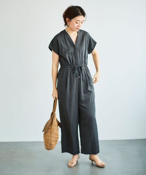 le.coeur blanc（ルクールブラン）の「ヴィンテージライクジャンプスーツ（サロペット/オーバーオール・レディース・ベージュ/ダークグレー・38）」の22枚目の写真