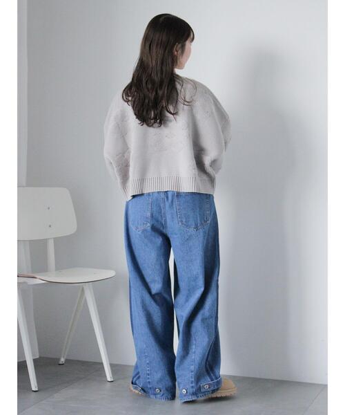 ehka sopo（エヘカソポ）の「◎ショート丈花柄ニット（ニット/セーター・レディース・キナリ/モカ/グレー/ピンク・F）」の17枚目の写真