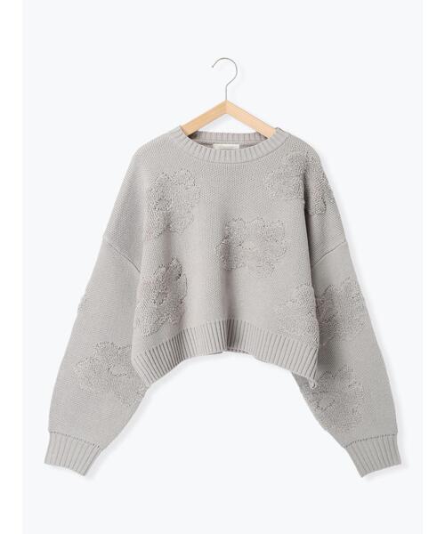 ehka sopo（エヘカソポ）の「◎ショート丈花柄ニット（ニット/セーター・レディース・キナリ/モカ/グレー/ピンク・F）」の13枚目の写真