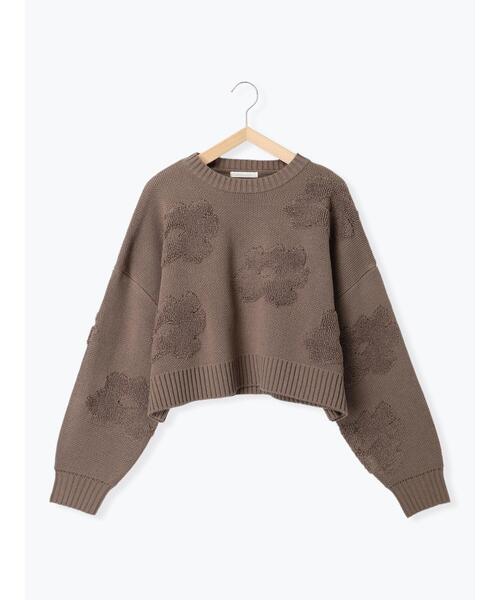 ehka sopo（エヘカソポ）の「◎ショート丈花柄ニット（ニット/セーター・レディース・キナリ/モカ/グレー/ピンク・F）」の16枚目の写真