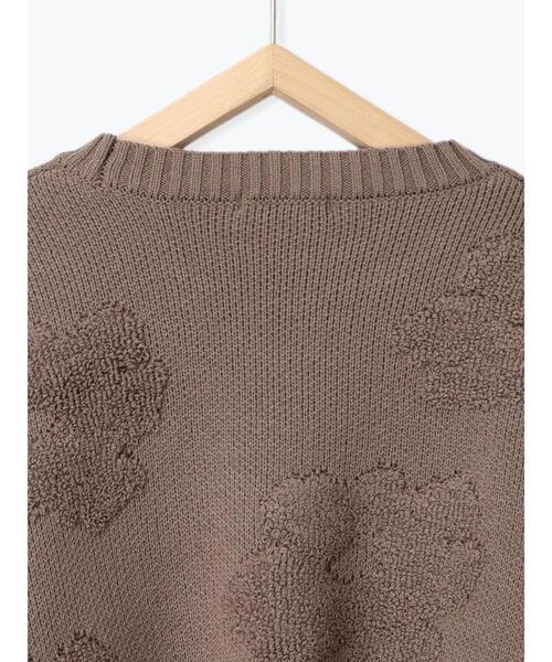 ehka sopo（エヘカソポ）の「◎ショート丈花柄ニット（ニット/セーター・レディース・キナリ/モカ/グレー/ピンク・F）」の9枚目の写真