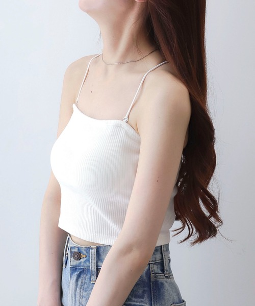 WEGO（ウィゴー）の「WEGO/なちゅ盛れカップインショートキャミ（キャミソール・レディース・ブラック/オフホワイト/ライトピンク/サックスブルー・SMALL/MEDIUM）」の20枚目の写真