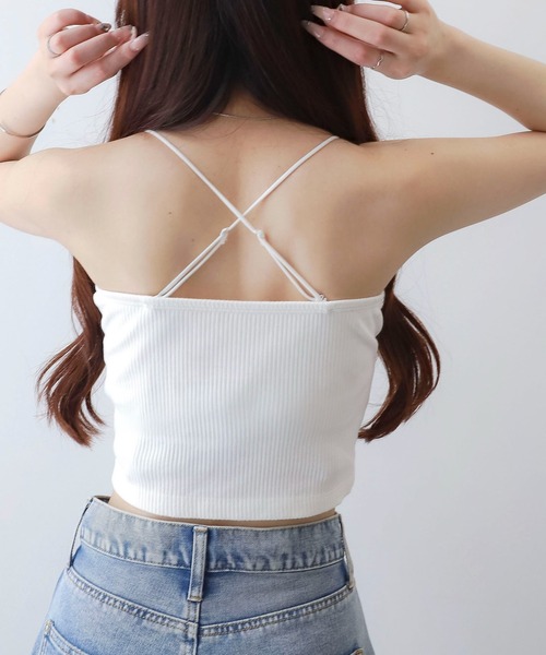 WEGO（ウィゴー）の「WEGO/なちゅ盛れカップインショートキャミ（キャミソール・レディース・ブラック/オフホワイト/ライトピンク/サックスブルー・SMALL/MEDIUM）」の19枚目の写真