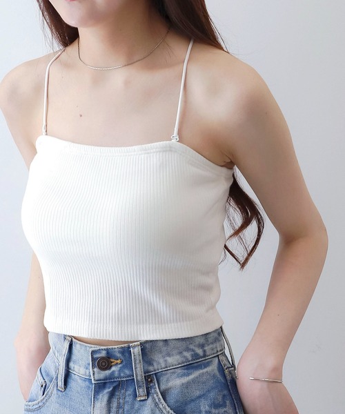 WEGO（ウィゴー）の「WEGO/なちゅ盛れカップインショートキャミ（キャミソール・レディース・ブラック/オフホワイト/ライトピンク/サックスブルー・SMALL/MEDIUM）」の17枚目の写真