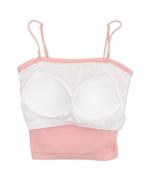 WEGO（ウィゴー）の「WEGO/なちゅ盛れカップインショートキャミ（キャミソール・レディース・ブラック/オフホワイト/ライトピンク/サックスブルー・SMALL/MEDIUM）」の7枚目の写真