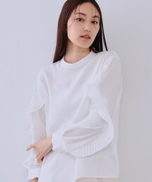 OPAQUE.CLIP | プリーツフリルスリーブブラウス【洗濯機洗い可】(シャツ/ブラウス)