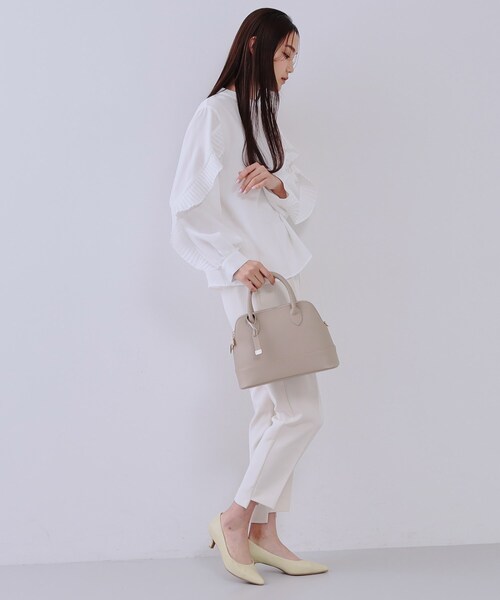 OPAQUE.CLIP（オペークドットクリップ）の「《美人百花掲載》プリーツフリルスリーブブラウス【洗濯機洗い可】（シャツ/ブラウス・レディース・ネイビー/ホワイト/ピンク・38/40/42）」の6枚目の写真