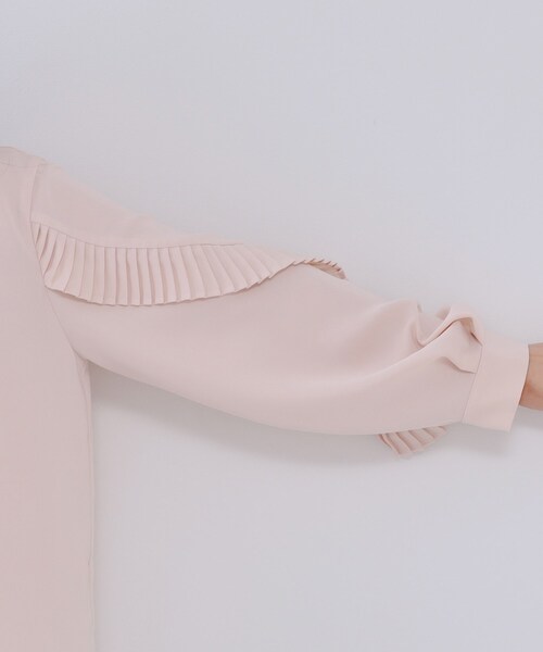 OPAQUE.CLIP（オペークドットクリップ）の「《美人百花掲載》プリーツフリルスリーブブラウス【洗濯機洗い可】（シャツ/ブラウス・レディース・ネイビー/ホワイト/ピンク・38/40/42）」の22枚目の写真