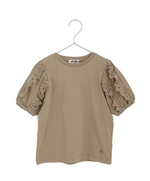 MAKE YOUR DAY | ママとおそろい 袖レース半袖Tシャツ■80~140cm(Tシャツ/カットソー)