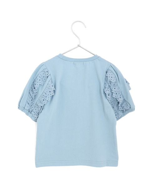 MAKE YOUR DAY(メイクユアデイ)の「ママとおそろい 袖レース半袖Tシャツ■80~140cm(Tシャツ/カットソー・キッズ・イエロー/ベージュ/サックスブルー・130/120/100/90/80/140/110)」の11枚目の写真