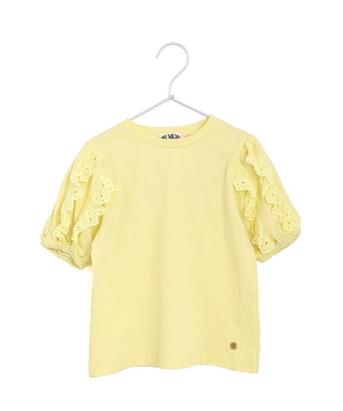 MAKE YOUR DAY(メイクユアデイ)の「ママとおそろい 袖レース半袖Tシャツ■80~140cm(Tシャツ/カットソー・キッズ・イエロー/ベージュ/サックスブルー・130/120/100/90/80/140/110)」の12枚目の写真