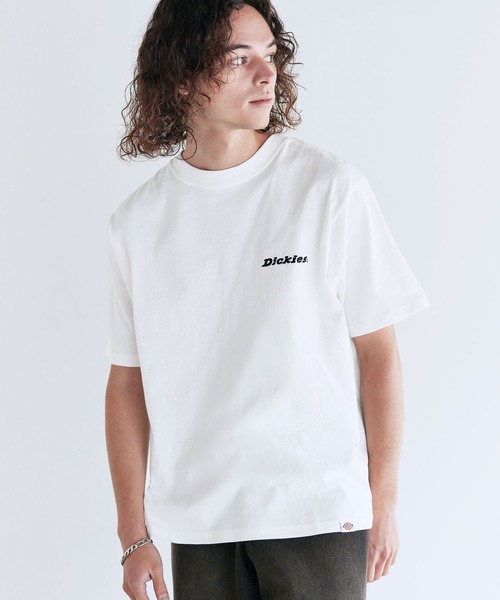 Dickies(ディッキーズ)の「Dickies 天竺バックシンボル刺繍プリントクルーネック半袖Tシャツ(Tシャツ/カットソー・メンズ・ネイビー/ブラック/ホワイト/ダークグリーン・LL/M/L)」の2枚目の写真