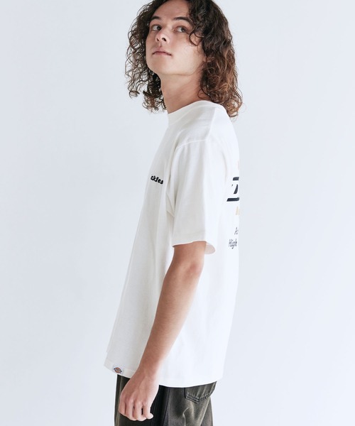 Dickies 天竺バックシンボル刺繍プリントクルーネック半袖Tシャツ（T