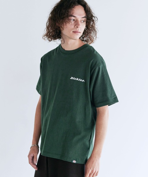 Dickies(ディッキーズ)の「Dickies 天竺バックシンボル刺繍プリントクルーネック半袖Tシャツ(Tシャツ/カットソー・メンズ・ネイビー/ブラック/ホワイト/ダークグリーン・LL/M/L)」の6枚目の写真