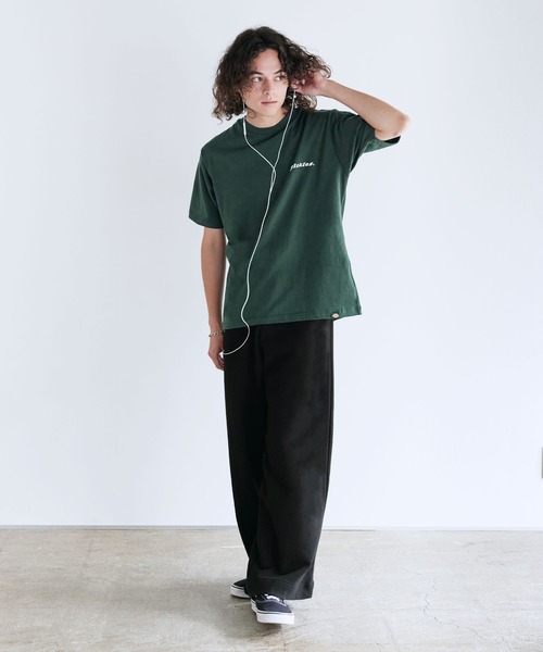 Dickies(ディッキーズ)の「Dickies 天竺バックシンボル刺繍プリントクルーネック半袖Tシャツ(Tシャツ/カットソー・メンズ・ネイビー/ブラック/ホワイト/ダークグリーン・LL/M/L)」の9枚目の写真