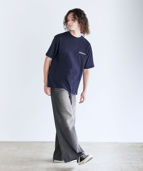 セール】Dickies 天竺バックシンボル刺繍プリントクルーネック