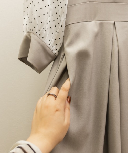CLETTE（クレット）の「シアードットスリーブワンピース（ワンピース・レディース・サンドグレー/ネイビー/ブラック・LL/3L/4L）」の21枚目の写真