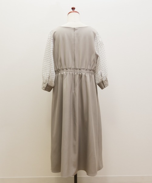 CLETTE（クレット）の「シアードットスリーブワンピース（ワンピース・レディース・サンドグレー/ネイビー/ブラック・LL/3L/4L）」の18枚目の写真