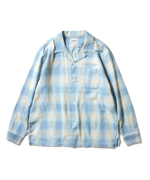 M*.様 HOUSTON インディゴ　オンブレチェック　ロングシャツ　ヒュースト HOUSTON（ヒューストン）の「HOUSTON インディゴ オンブレ
