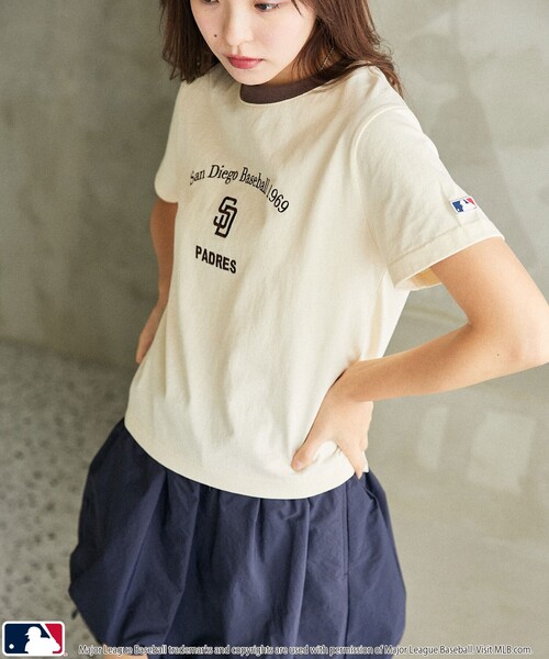 セール】PUBLUX/パブリュクス MLB ロゴ リンガーTシャツ 限定