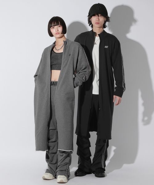 Anui（アニュイ）の「【UNISEX】マキシトラックジャケット（ブルゾン・レディース・グレー/ブラック・MEDIUM）」の3枚目の写真