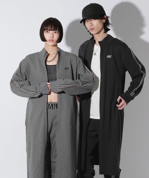Anui（アニュイ）の「【UNISEX】マキシトラックジャケット（ブルゾン・レディース・グレー/ブラック・MEDIUM）」の4枚目の写真