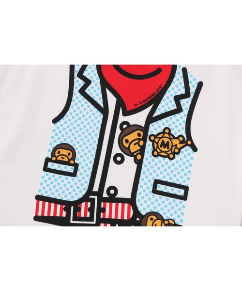 A BATHING APE(アベイシングエイプ)の「BABY MILO SHERIFF VEST PRINT DRESS(ワンピース・キッズ・ホワイト・90/100/110/130/140/120)」の3枚目の写真