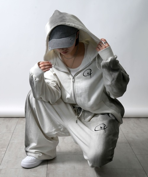 Starting Over（スターティングオーバー）の「one point stitch spray processing sweat pants/ワンポイント刺繍 スプレー加工 スウェットパンツ（スウェットパンツ・メンズ・オフホワイト/チャコールグレー・L/M）」の22枚目の写真