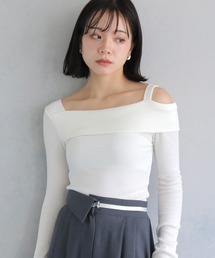 【cheriella】ワンショルリブTOPS ONE-SHOULDER RIB TOPS