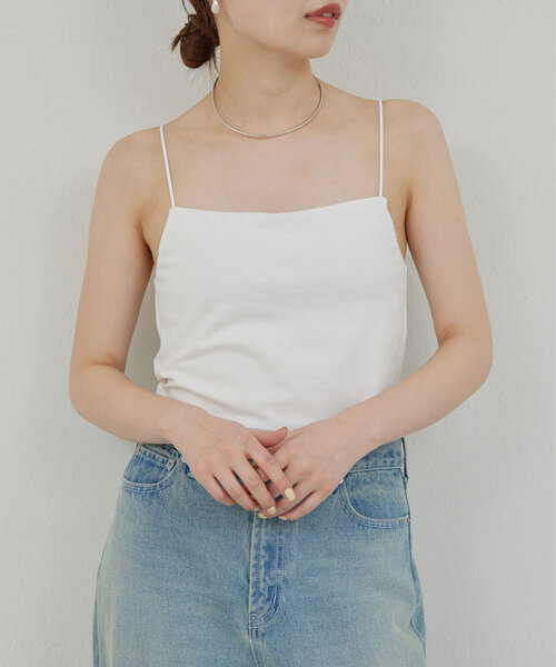 GALLARDAGALANTE（ガリャルダガランテ）の「【La nature linge】ベア天竺キャミソール（キャミソール・レディース・ホワイト/ブラック・1/0）」の3枚目の写真