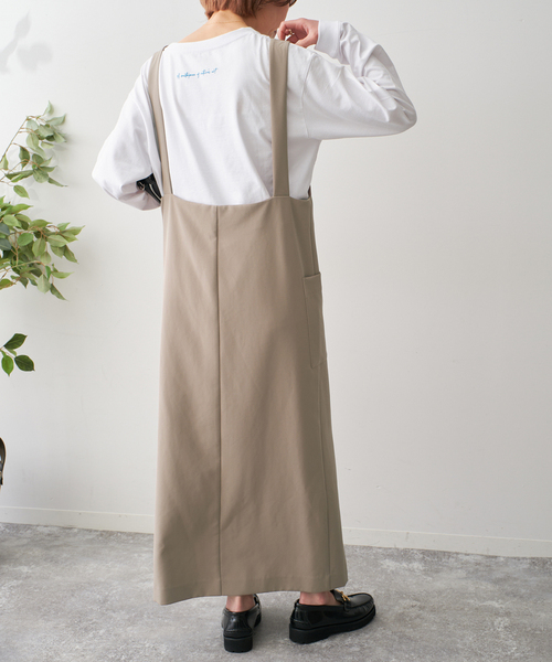 Spick & Span（スピックアンドスパン）の「バックル付きダブルクロスジャンスカ（ジャンパースカート・レディース・ブラック/ベージュ・36/38）」の12枚目の写真