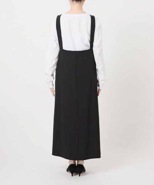 Spick & Span（スピックアンドスパン）の「バックル付きダブルクロスジャンスカ（ジャンパースカート・レディース・ブラック/ベージュ・36/38）」の16枚目の写真