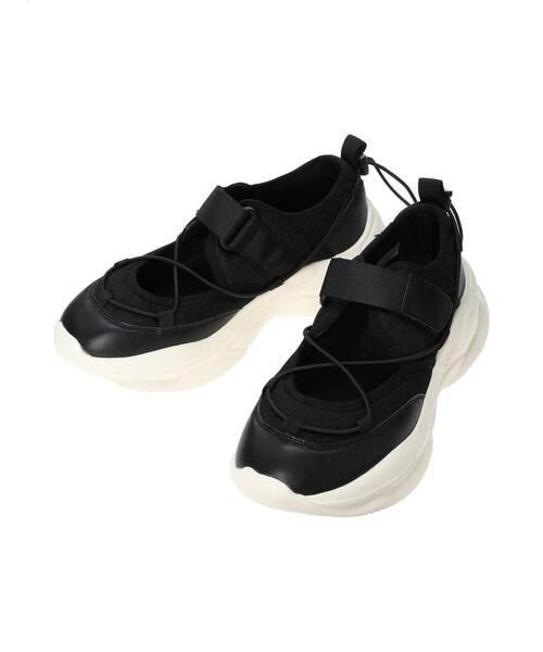 Samansa Mos2（サマンサ モスモス）の「ベルクロスニーカー（スニーカー・レディース・ブラック/ベージュ・L/M）」の6枚目の写真