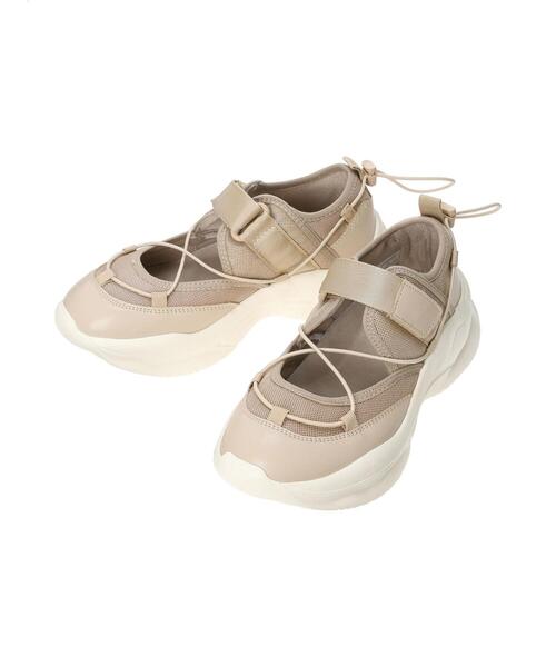 Samansa Mos2（サマンサ モスモス）の「ベルクロスニーカー（スニーカー・レディース・ブラック/ベージュ・L/M）」の7枚目の写真