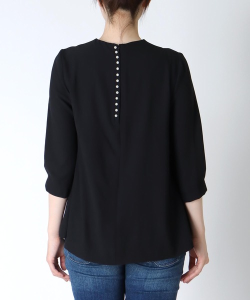 Jines（ジネス）の「バックパールAラインブラウス（シャツ/ブラウス・レディース・ブラック/ホワイト・38）」の20枚目の写真
